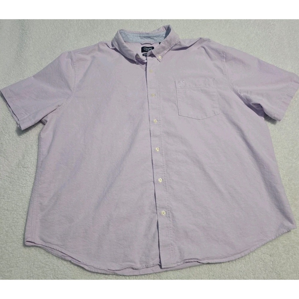 Chaps Light Purple Button-down Shirt Seacost Wash Sz 3XB